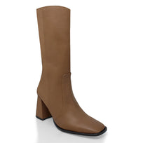 JOAN 75 - Mocha Regina Romero Zapato Bota Botin Tacon Alto Para Dama en Piel