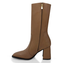 JOAN 75 - Mocha Regina Romero Zapato Bota Botin Tacon Alto Para Dama en Piel