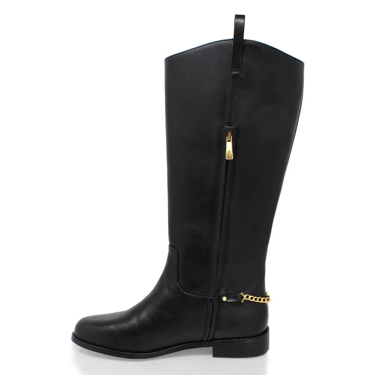 NOVA - Negro Regina Romero Zapato Bota Larga Tacon Bajo Para Dama en Piel