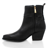 AUSTIN 60 - Negro Regina Romero Zapato Bota Botin Tacon Bajo Para Dama en Piel