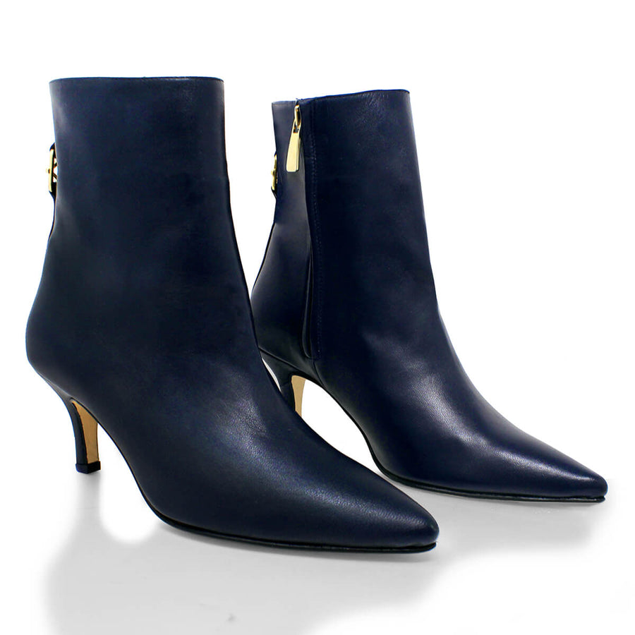 MELANIA 60 - Marino Regina Romero Zapato Bota Botin Tacon Bajo Para Dama en Piel