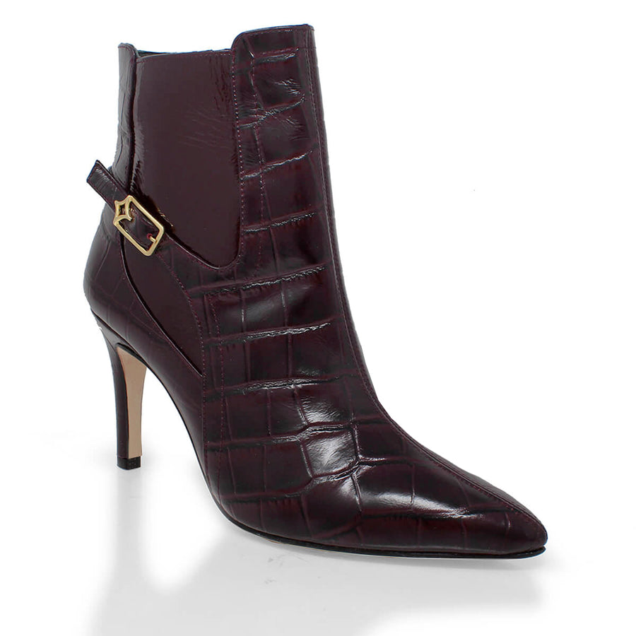 TIZIANA 85 - Vino Regina Romero Zapato Bota Botin Tacon Alto Para Dama en Piel