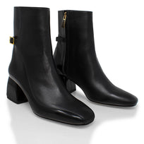TRIANA 50 - Negro Regina Romero Zapato Bota Botin Tacon Bajo Para Dama en Piel