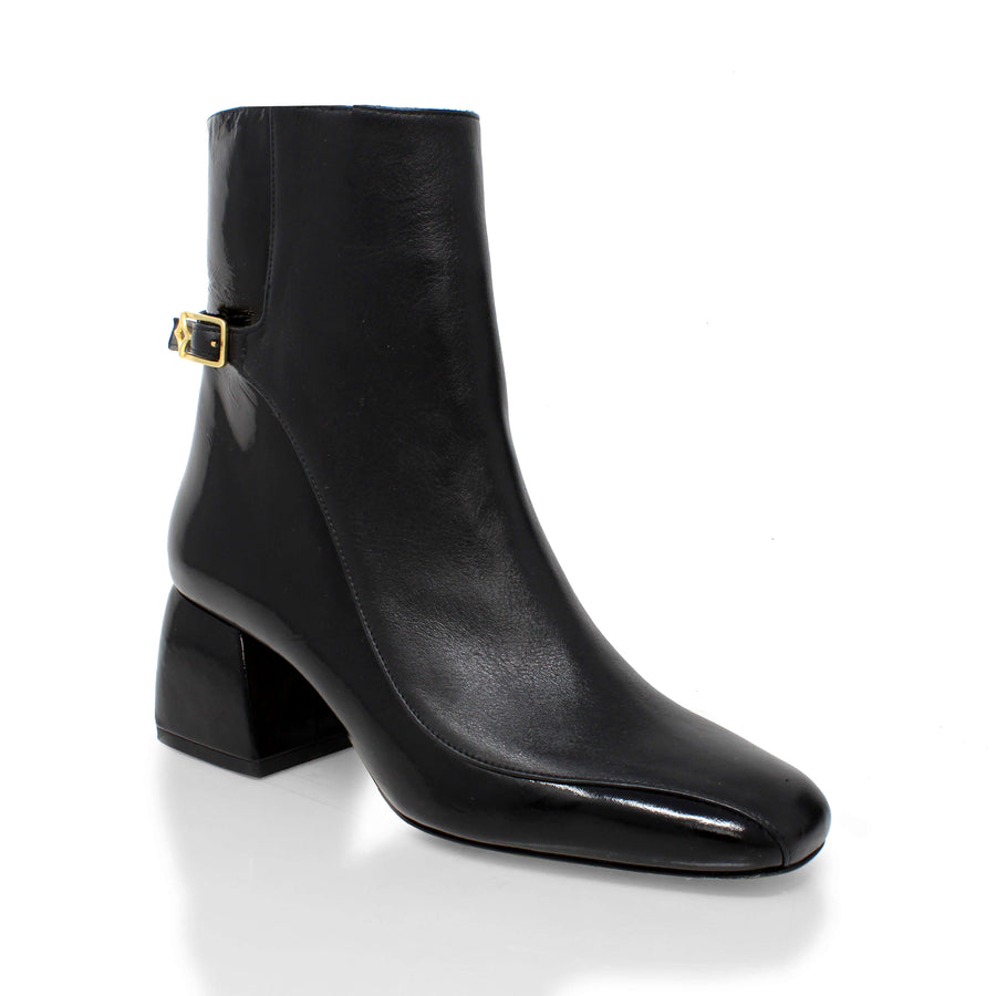 TRIANA 50 - Negro Regina Romero Zapato Bota Botin Tacon Bajo Para Dama en Piel