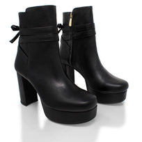 ZELDA 95 - Negro Regina Romero Zapato Bota Botin Plataforma Tacon Alto Para Dama en Piel