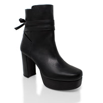 ZELDA 95 - Negro Regina Romero Zapato Bota Botin Plataforma Tacon Alto Para Dama en Piel