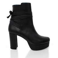 ZELDA 95 - Negro Regina Romero Zapato Bota Botin Plataforma Tacon Alto Para Dama en Piel