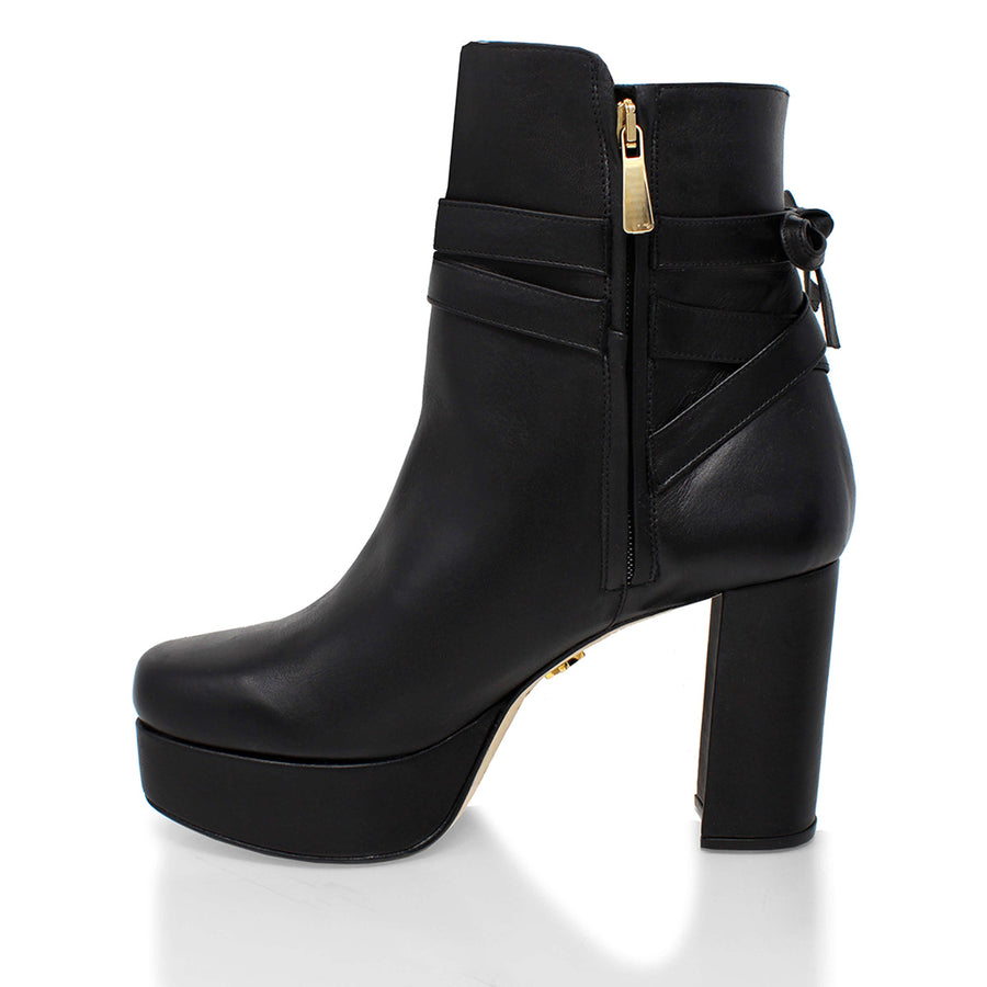 ZELDA 95 - Negro Regina Romero Zapato Bota Botin Plataforma Tacon Alto Para Dama en Piel
