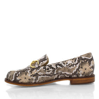 JUDY - Beige Regina Romero Women's Flat Moccasin Shoe in Leather