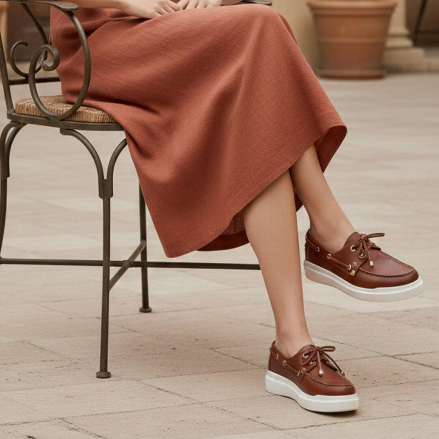 COLUMBIA - Tan Regina Romero Zapato Tenis Urbano Sport Para Dama en Piel