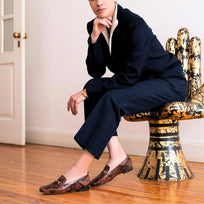 FANY - Miel Regina Romero Zapato Mocasin de Piso Para Dama en Piel