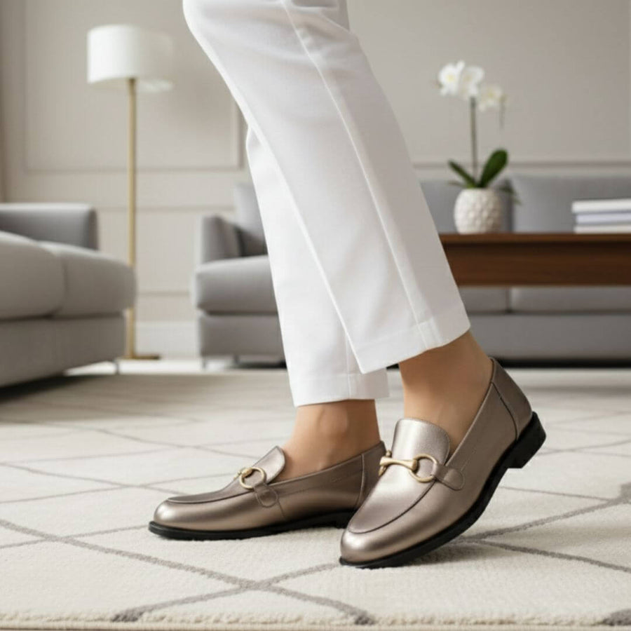 JUDY - Seda Regina Romero Zapato Mocasin de Piso Para Dama en Piel