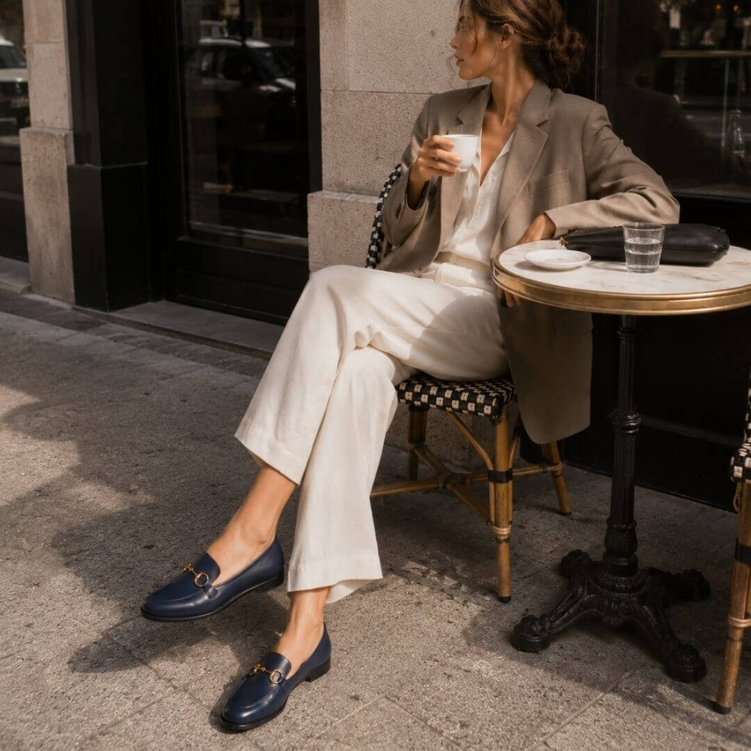 Mocasines JUDY Regina Romero en piel color marino