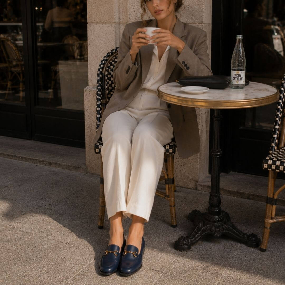 Mocasines JUDY Regina Romero en piel color marino