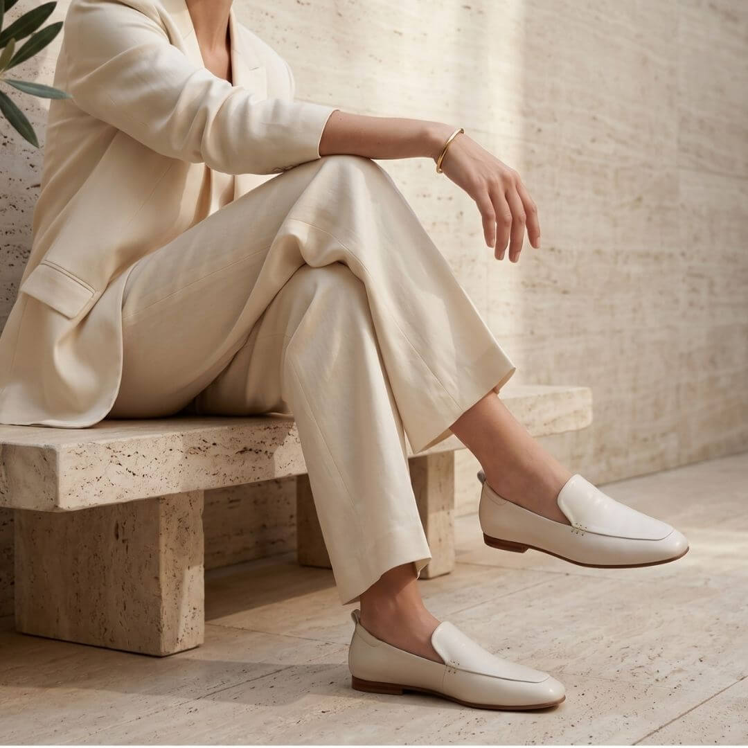 Mocasines Nelly Regina Romero en piel color latte