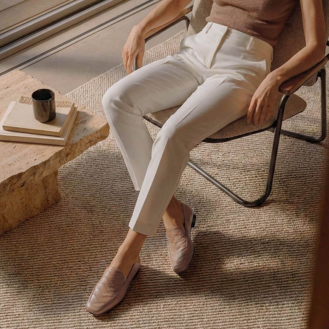 NELLY - Capuccino Regina Romero Zapato Mocasin de Piso Para Dama en Piel