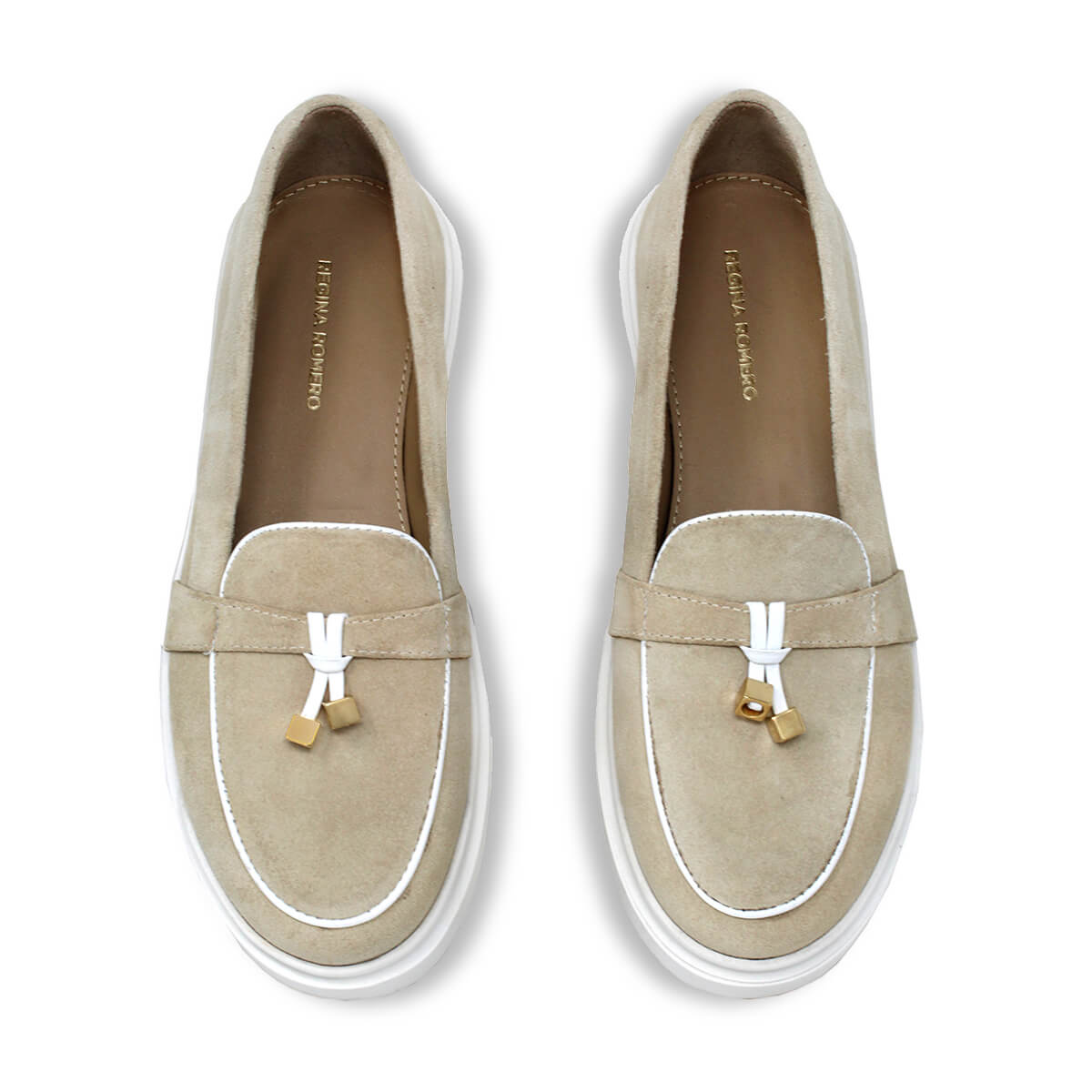 PORTOFINO - Beige Regina Romero Zapato Tenis Urbano Sport Para Dama en Piel