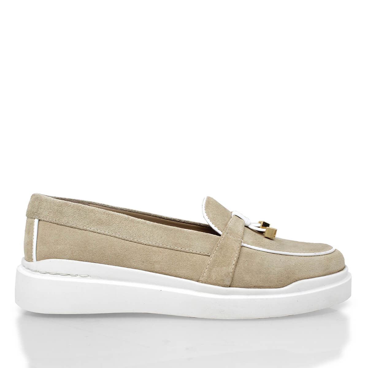 PORTOFINO - Beige Regina Romero Zapato Tenis Urbano Sport Para Dama en Piel