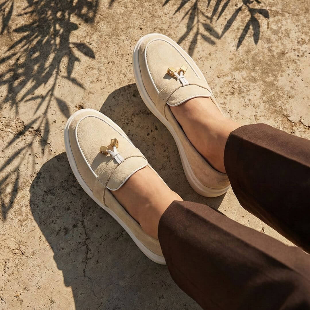 PORTOFINO - Beige Regina Romero Zapato Tenis Urbano Sport Para Dama en Piel