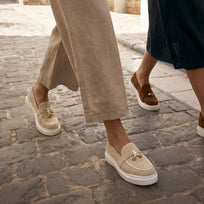 PORTOFINO - Beige Regina Romero Zapato Tenis Urbano Sport Para Dama en Piel