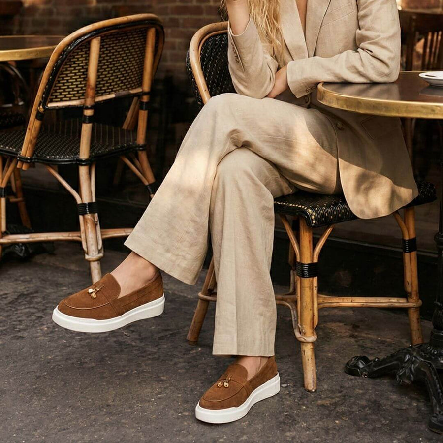 PORTOFINO - Oro Viejo Regina Romero Zapato Tenis Urbano Sport Para Dama en Piel