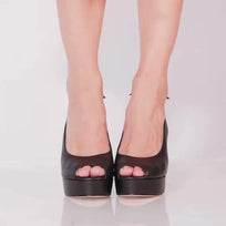 VICENZA 125 - Negro Regina Romero Zapato Sandalia Plataforma Tacon Alto Para Dama en Piel