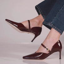 EMILIA 60 - Vino Regina Romero Zapato Zapatilla Tacon Bajo Para Dama en Piel