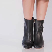 TRIANA 50 - Negro Regina Romero Zapato Bota Botin Tacon Bajo Para Dama en Piel