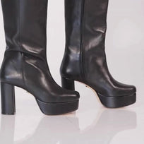 VALQUIRIA 95 - Negro Regina Romero Zapato Zapatilla Tacon Alto Para Dama en Piel