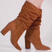 CASANDRA 75 - Tan Regina Romero Zapato Bota Botin Tacon Alto Para Dama en Piel