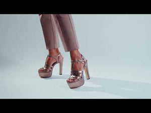 ROMI 135 - Seda Regina Romero High Heel Platform Sandal Shoe for Women in Leather