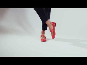 VIOLET - Charol Rojo Geranio Regina Romero Zapato Flat Balerina de Piso Para Dama en Piel
