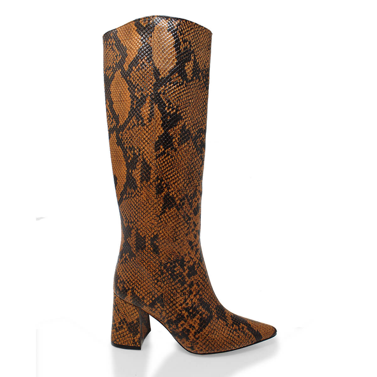 BROOKLYN 75 - Miel Regina Romero Zapato Bota Larga Tacon Alto Para Dama en Piel