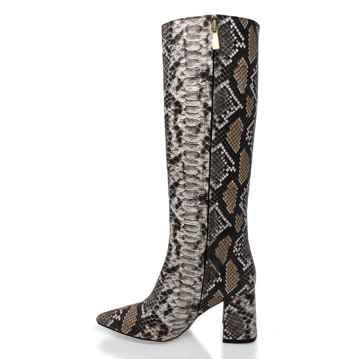 BROOKLYN 75 - Beige Regina Romero Zapato Bota Larga Tacon Alto Para Dama en Piel
