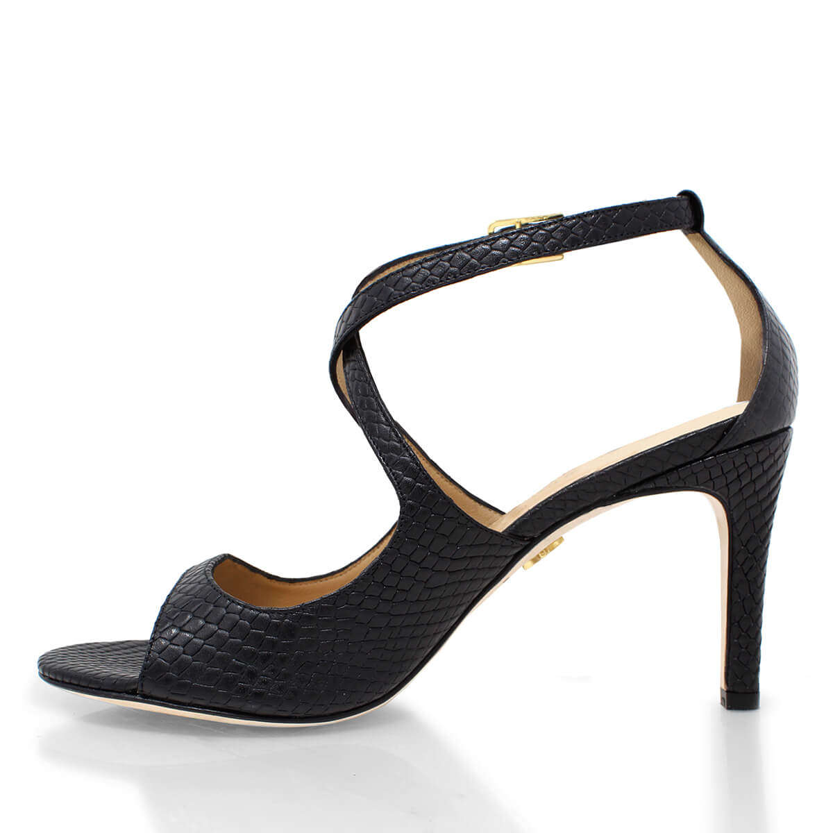 ADELA 85 - Negro Regina Romero Zapato Sandalia Zapatilla Tacon Alto Para Dama en Piel