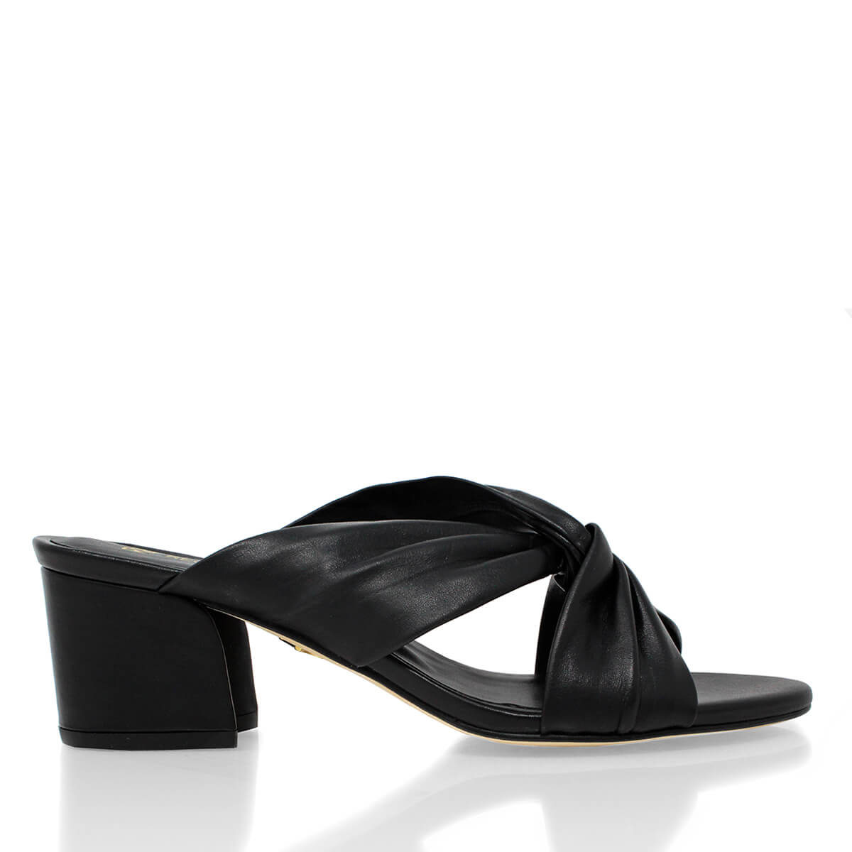 LINDA 55 - Negro Regina Romero Zapato Sandalia Zapatilla Tacon Bajo Para Dama en Piel