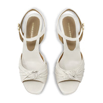 ALEKSANDRA 95 - Blanco Regina Romero Zapato Sandalia Plataforma Tacon Alto Para Dama en Piel