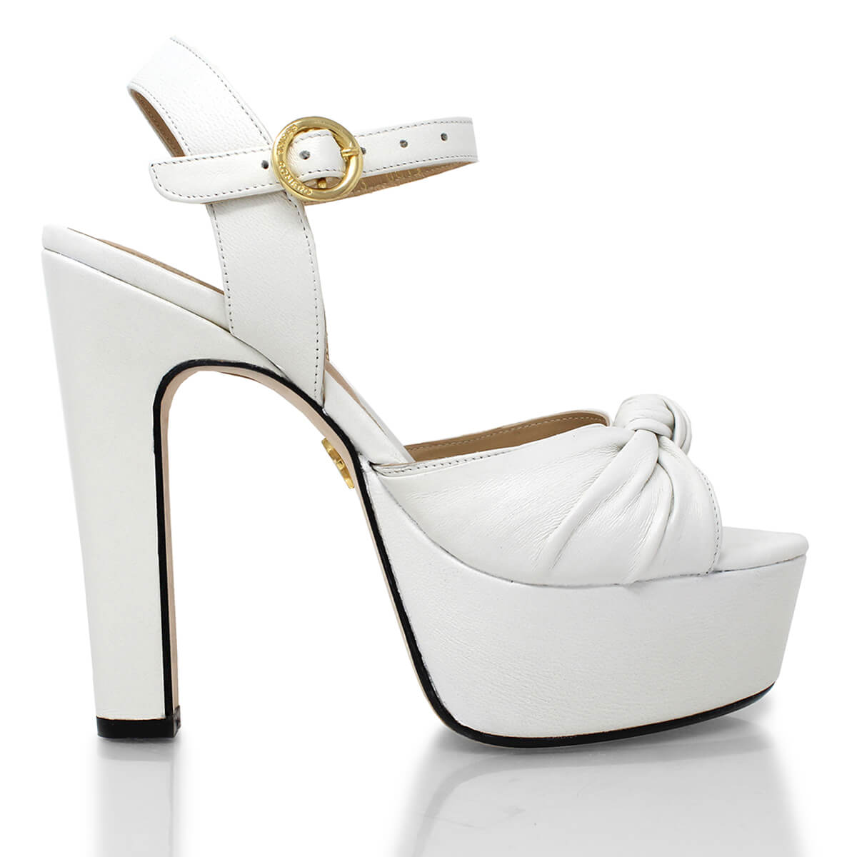 ALEXA 135 - Blanco Regina Romero Zapato Sandalia Plataforma Tacon Alto Para Dama en Piel