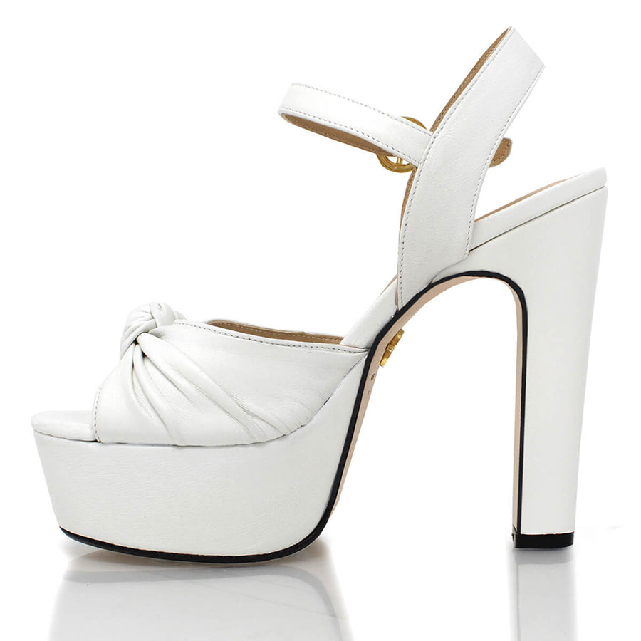 ALEXA 135 - Blanco Regina Romero Zapato Sandalia Plataforma Tacon Alto Para Dama en Piel
