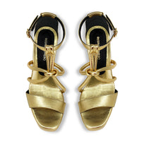 CALIPSO 95 - Oro Regina Romero Zapato Sandalia Plataforma Tacon Alto Para Dama en Piel