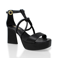 CALIPSO 95 - Negro Regina Romero Zapato Sandalia Plataforma Tacon Alto Para Dama en Piel
