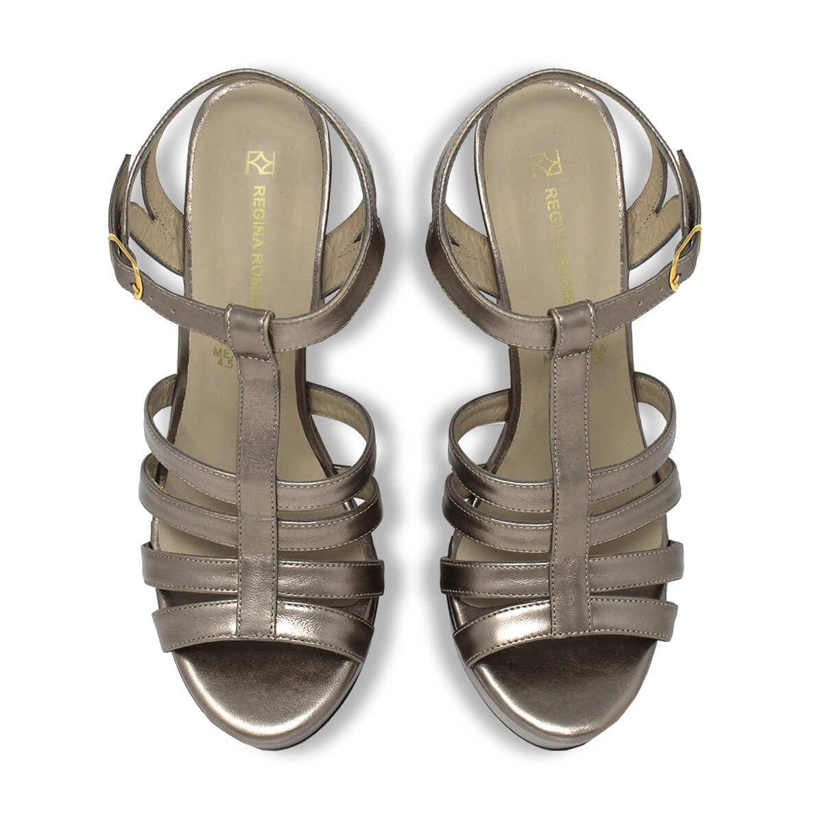 ROMI 135 - Seda Regina Romero Zapato Sandalia Plataforma Tacon Alto Para Dama en Piel
