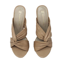 THALIA 125 - Beige Regina Romero Zapato Sandalia Plataforma Tacon Alto Para Dama en Piel