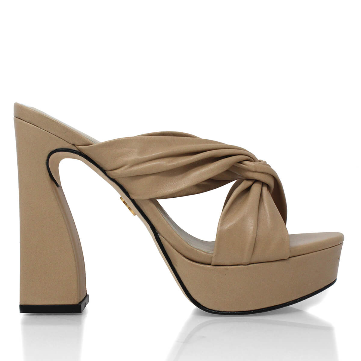 THALIA 125 - Beige Regina Romero Zapato Sandalia Plataforma Tacon Alto Para Dama en Piel