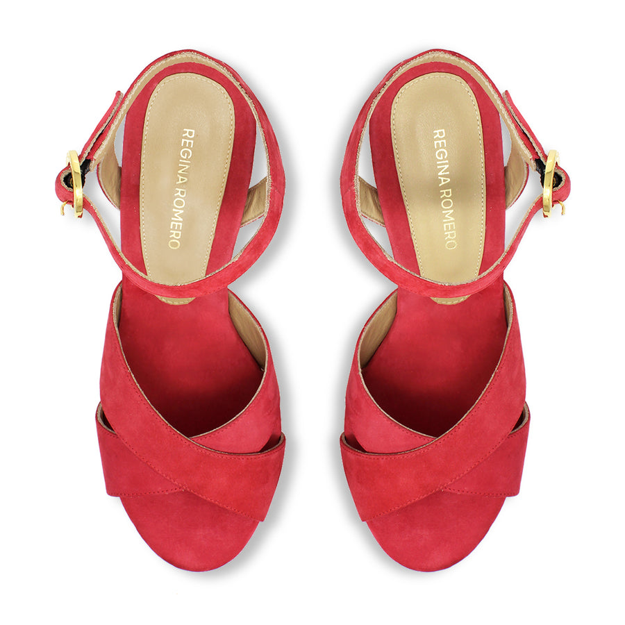 VENUS 120 - Geranio Regina Romero Zapato Sandalia Plataforma Tacon Alto Para Dama en Piel