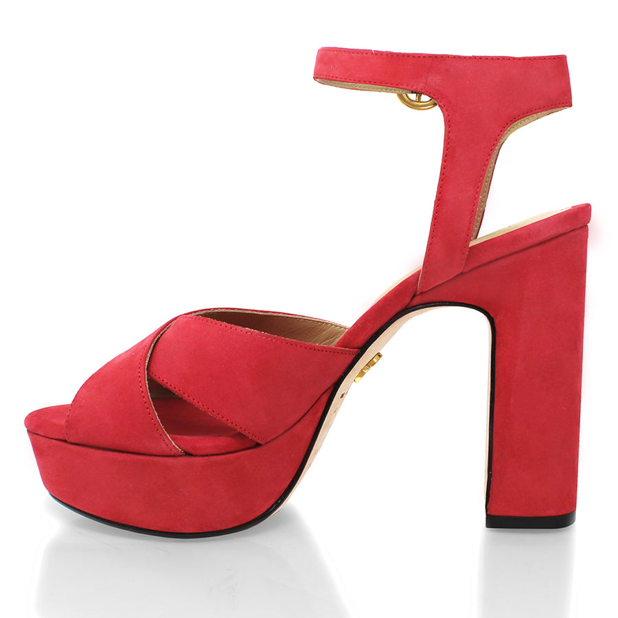 VENUS 120 - Geranio Regina Romero Zapato Sandalia Plataforma Tacon Alto Para Dama en Piel
