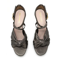Sandalias de plataforma MARBELLA 95 Regina Romero en piel color inox, tacón alto