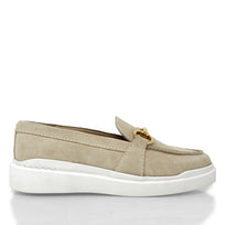 JUDY FLOW - Beige Regina Romero Zapato Tenis Urbano Sport Para Dama en Piel