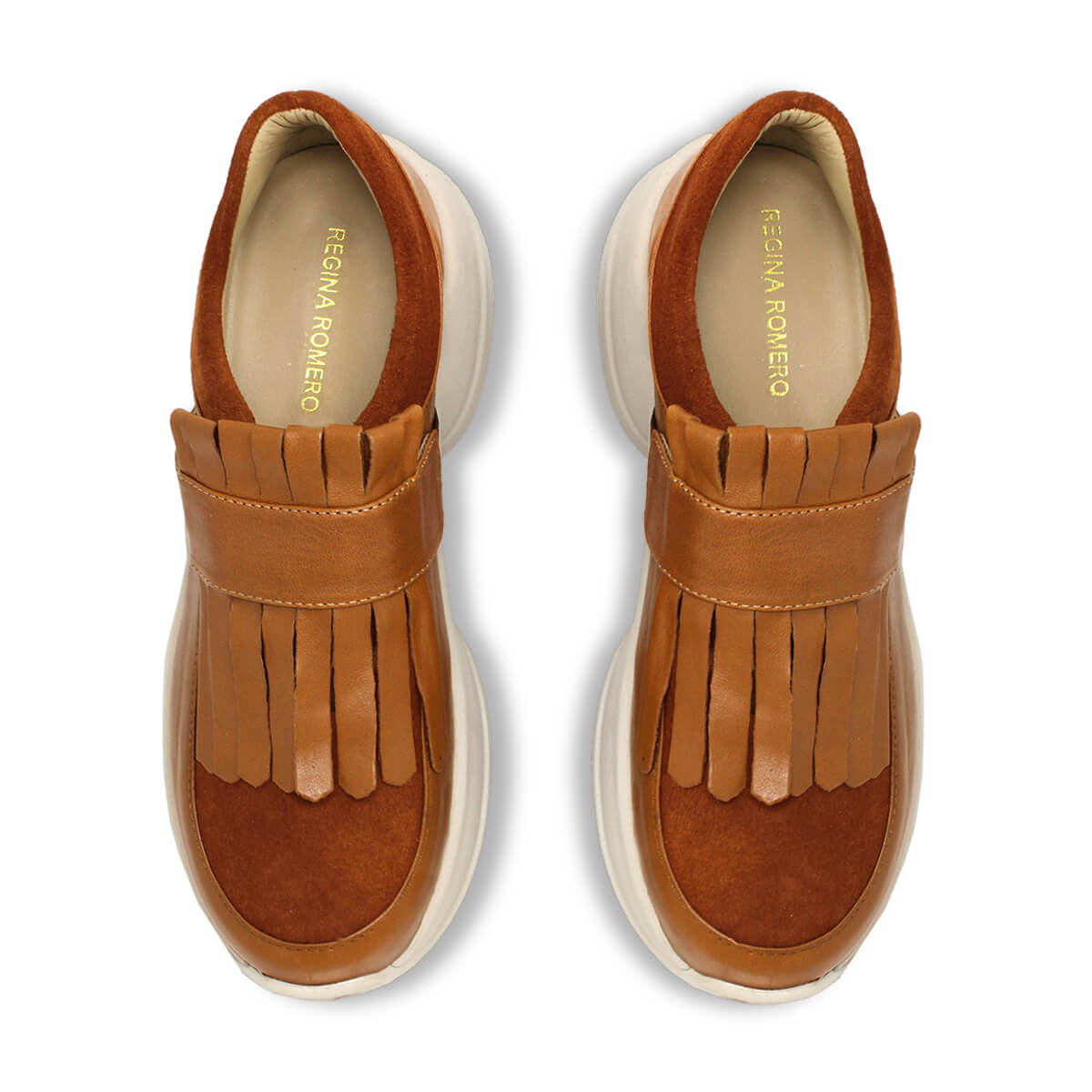 KENDALL 75 - Tan Regina Romero Zapato Tenis Urbano Sport Para Dama en Piel