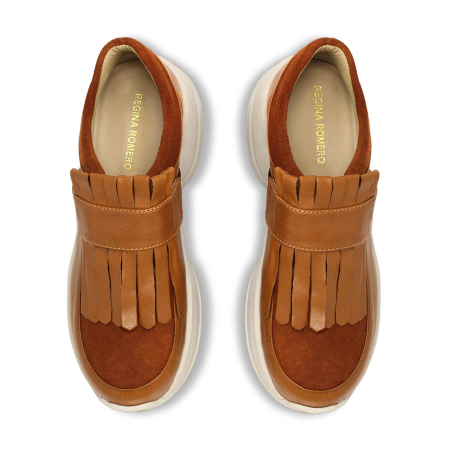 KENDALL 75 - Tan Regina Romero Zapato Tenis Urbano Sport Para Dama en Piel